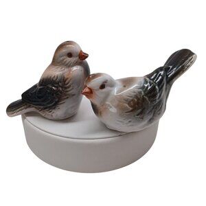 Love Birds Salt & Pepper Shakers Set Vintage Neutral Brown Black